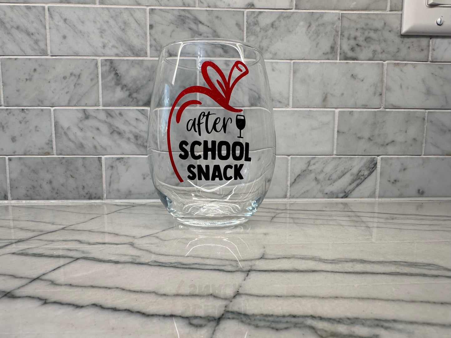 After School Snack Stemless Wine Glass