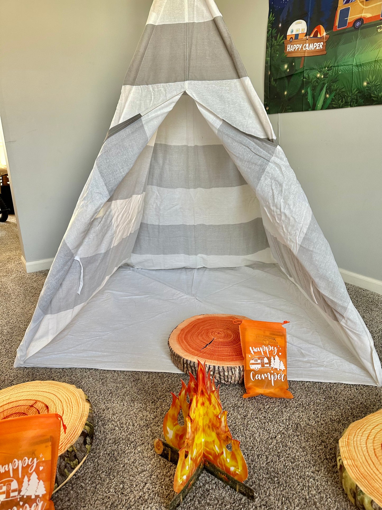 Happy Camper Indoor Campout Birthday Party Bundle - 8 Guests