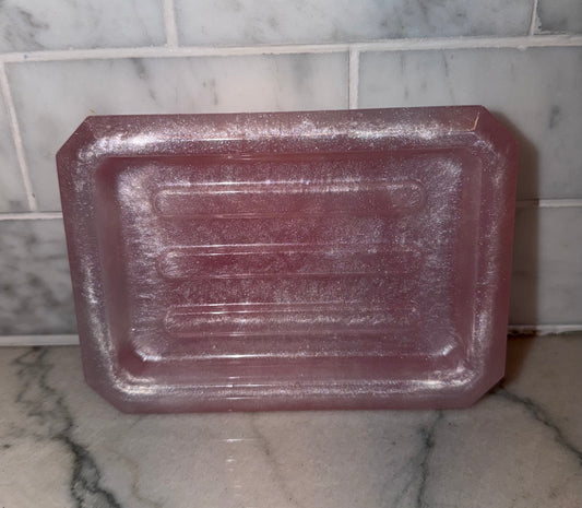 Pink and White Marbled Soap Dish