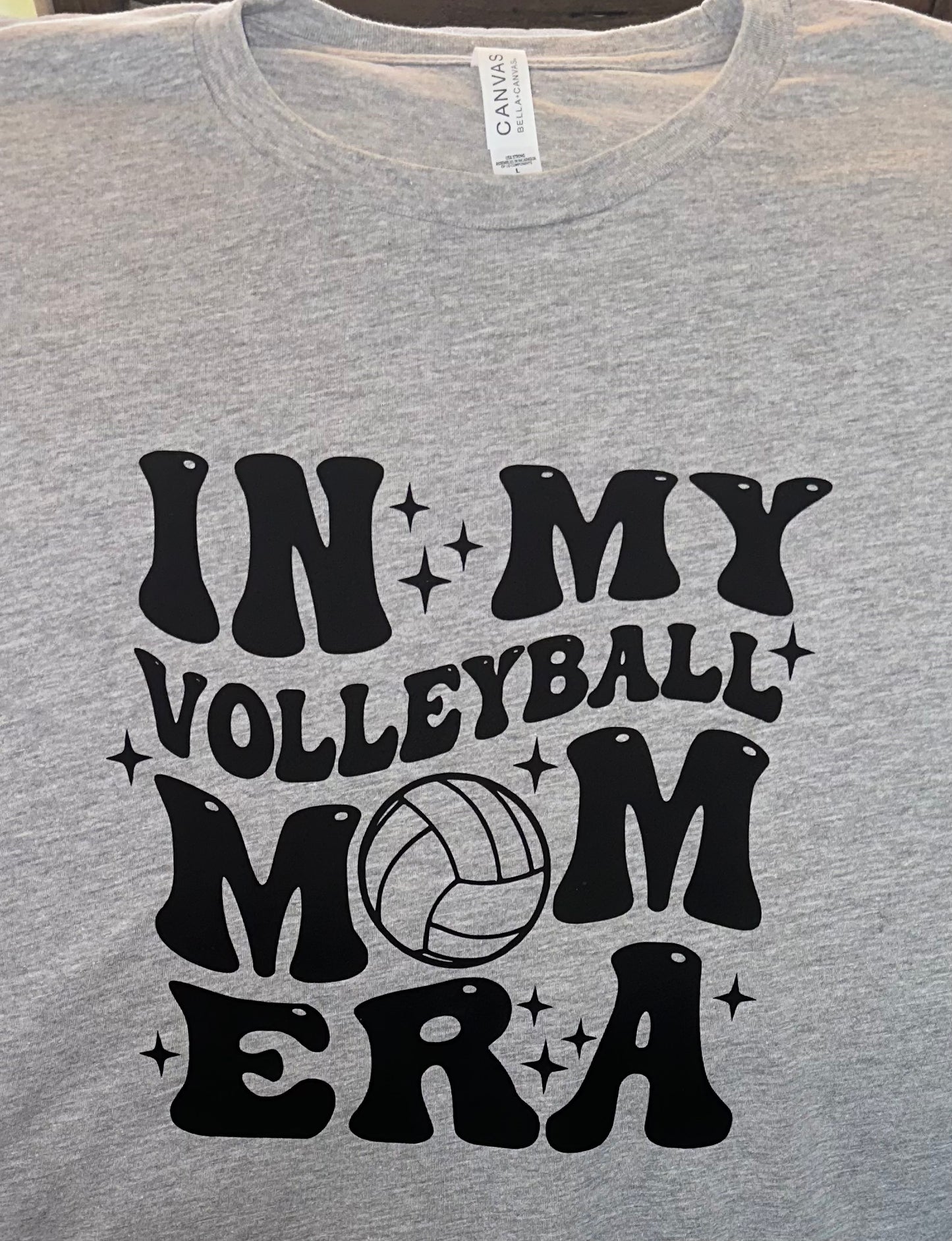 In my Volleyball Mom Era t-shirt