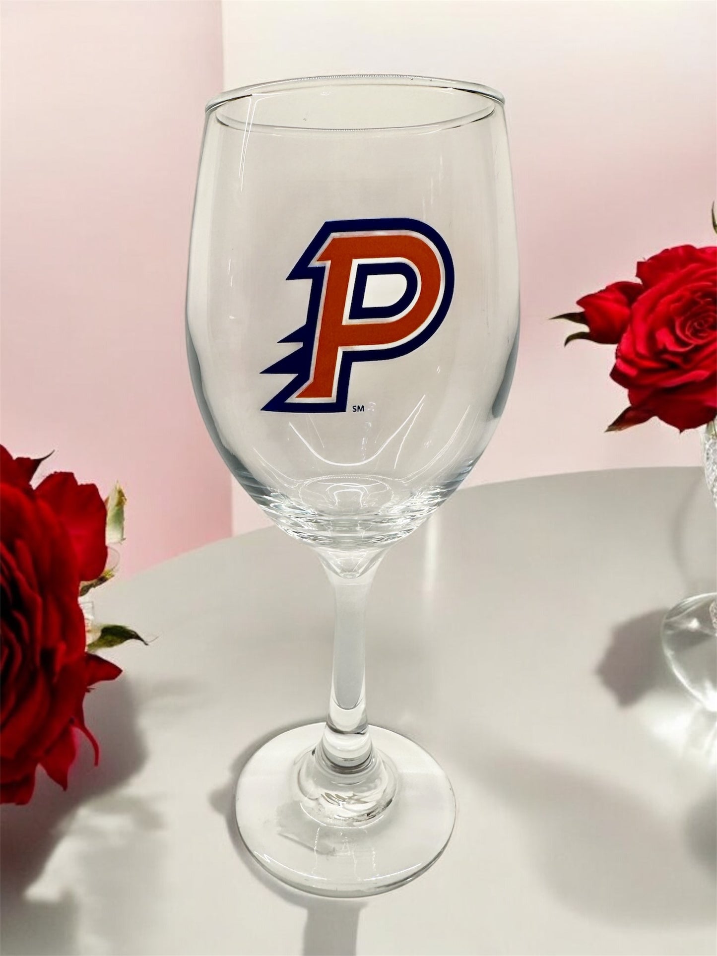 Orange Pioneer P Wine Glass