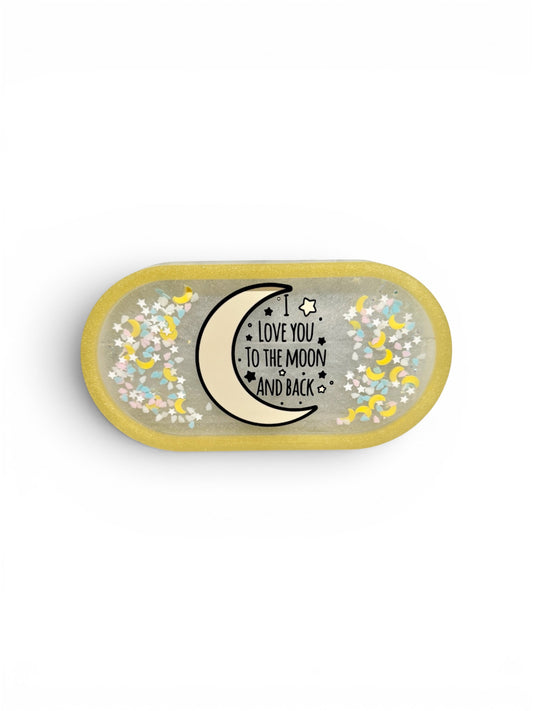 Love you to the moon and back oval tray