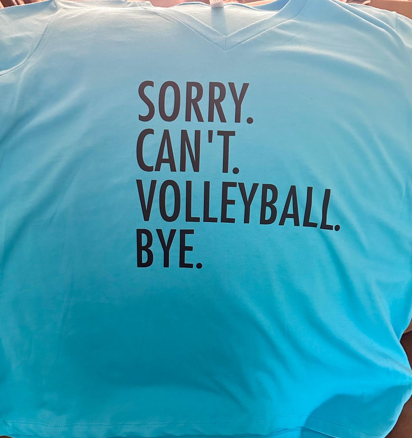 Sorry. Can't. Volleyball. Bye. t-shirt
