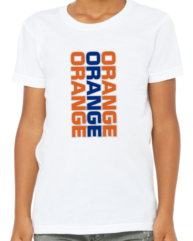 Orange Vertical Stack t-shirt - YOUTH