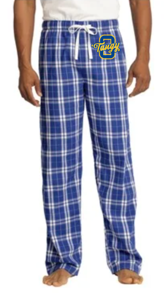 Blue Plaid PJ Pants - Tangy Logo