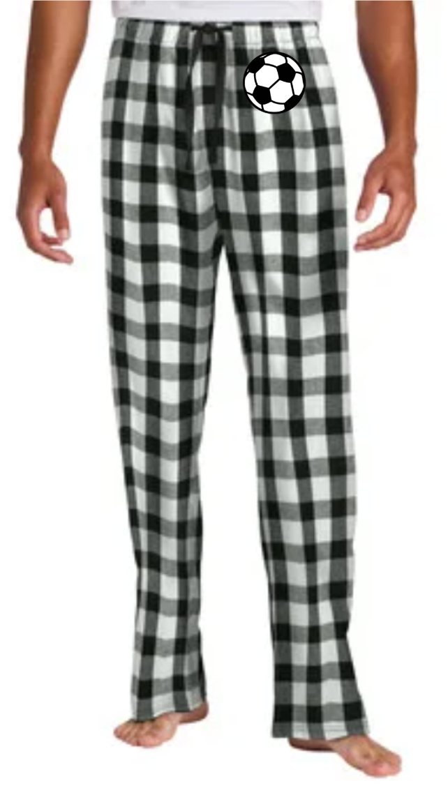 Black & White Plaid PJ Pants - Soccer Ball