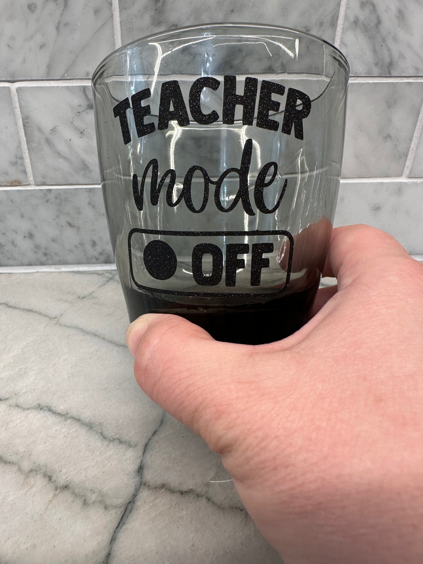 Teacher Mode Off Stemless Wine Glass