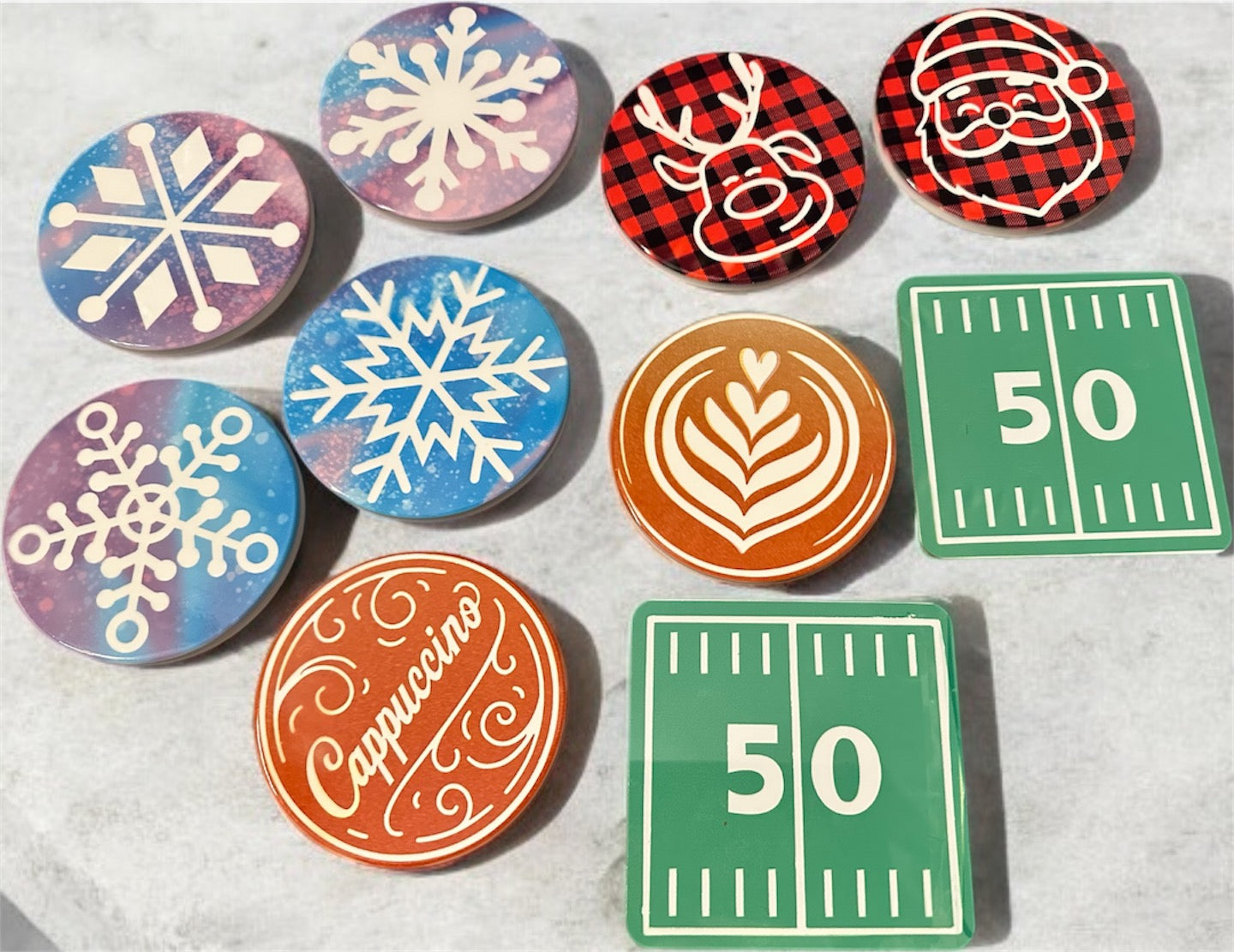 Snowflake Coasters - Round