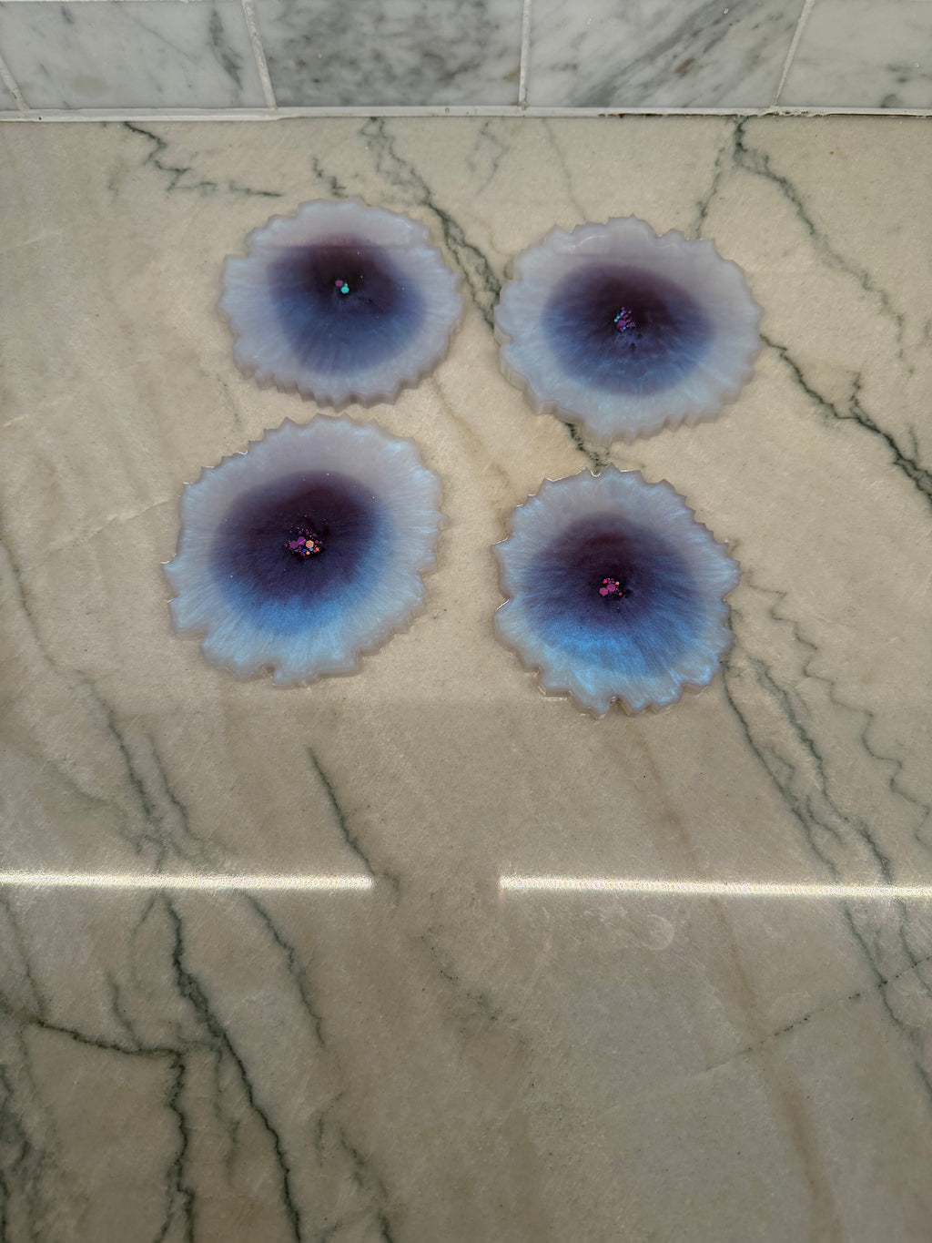 Amethyst Geode Tray & 4 Coasters