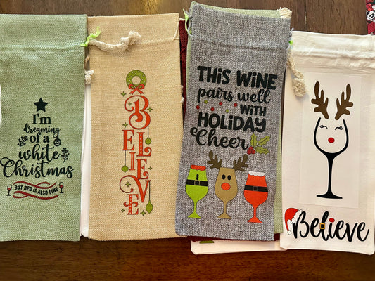 Christmas Wine Gift Bags