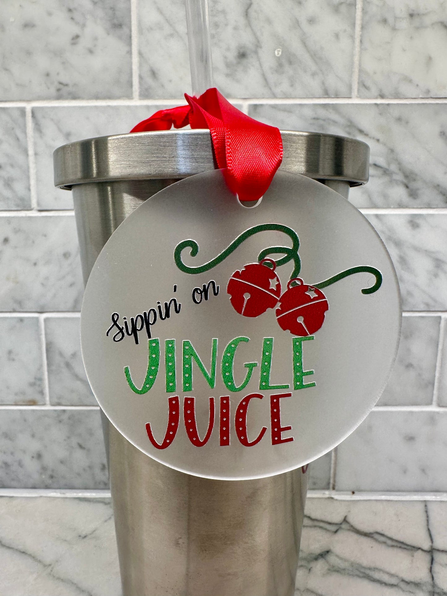 Sippin' on Jingle Juice - Ornament