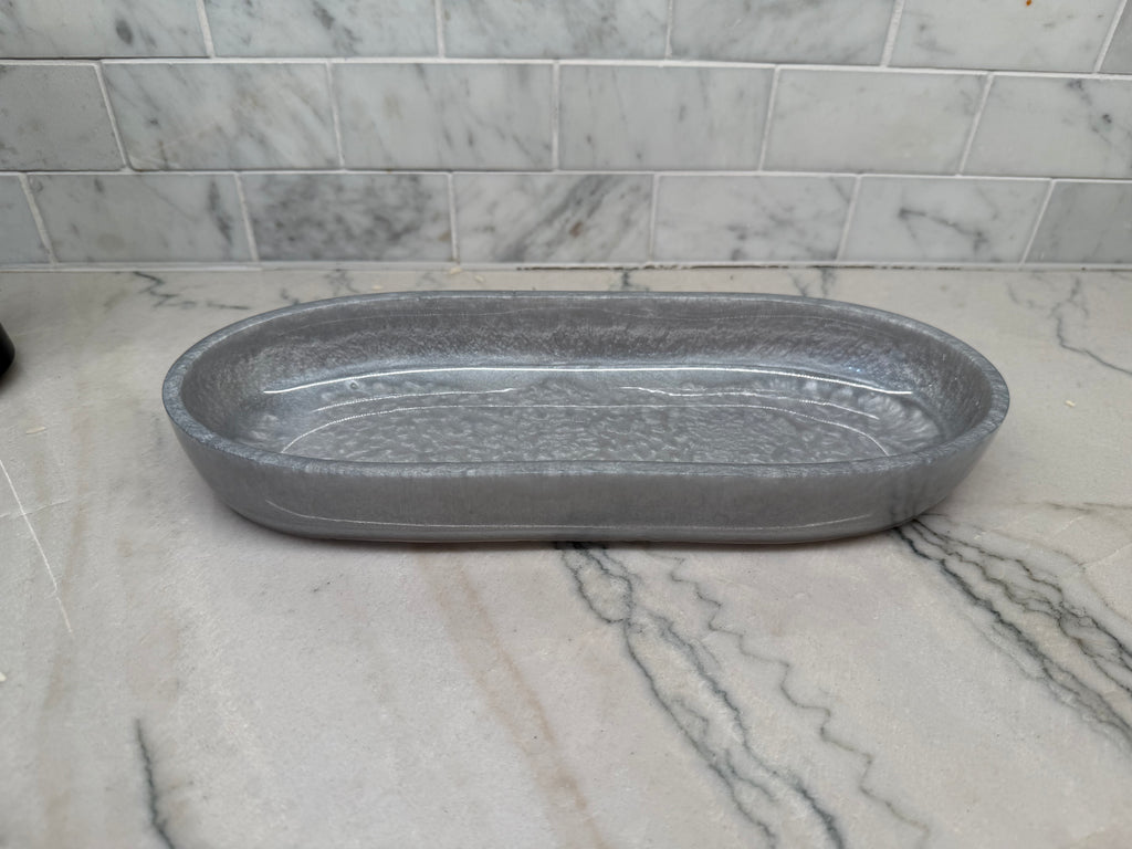 Hand-Poured Resin Oval Bowl