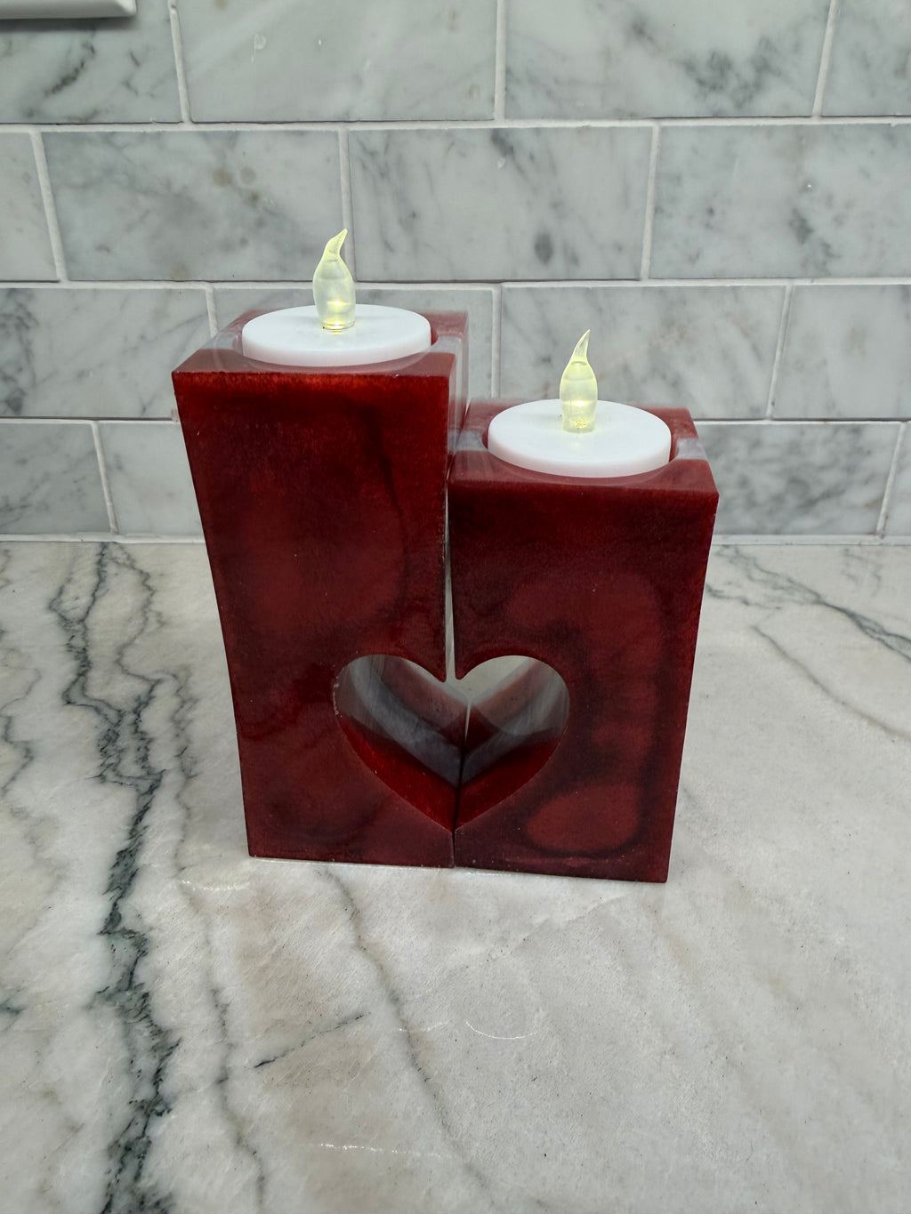 Red & White Tealight 2-Piece Set