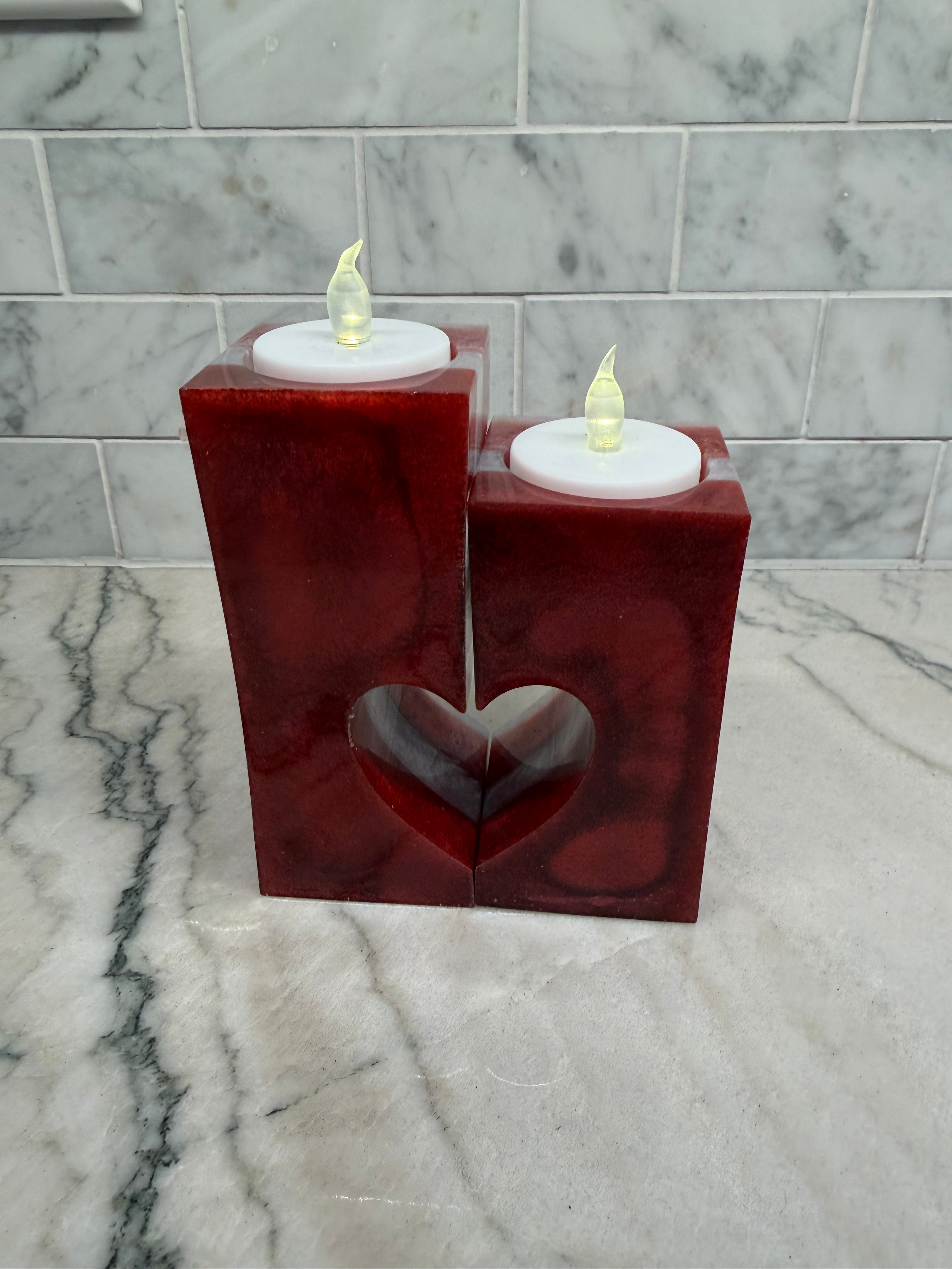 Red & White Tealight 2-Piece Set
