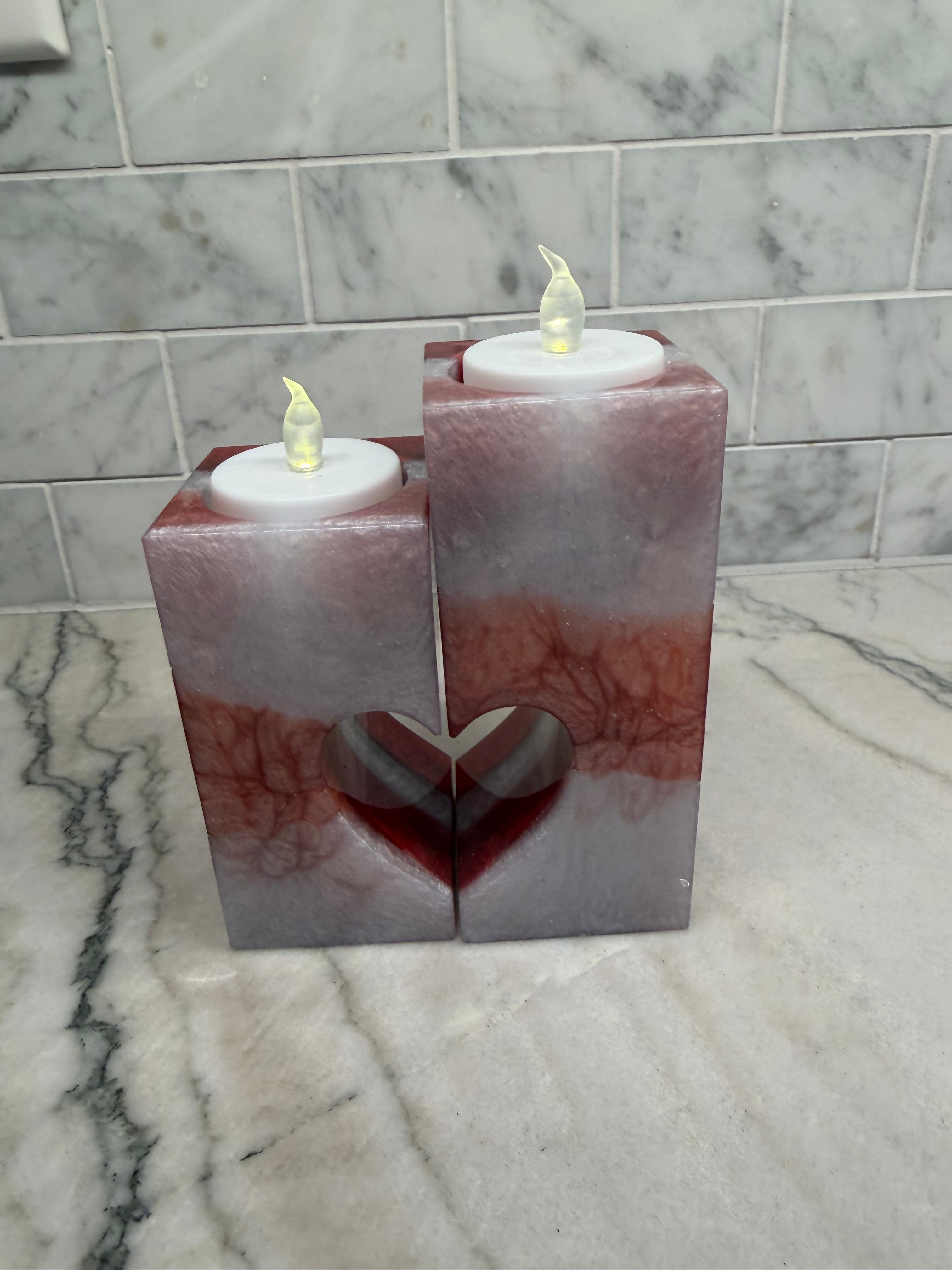 Red & White Tealight 2-Piece Set