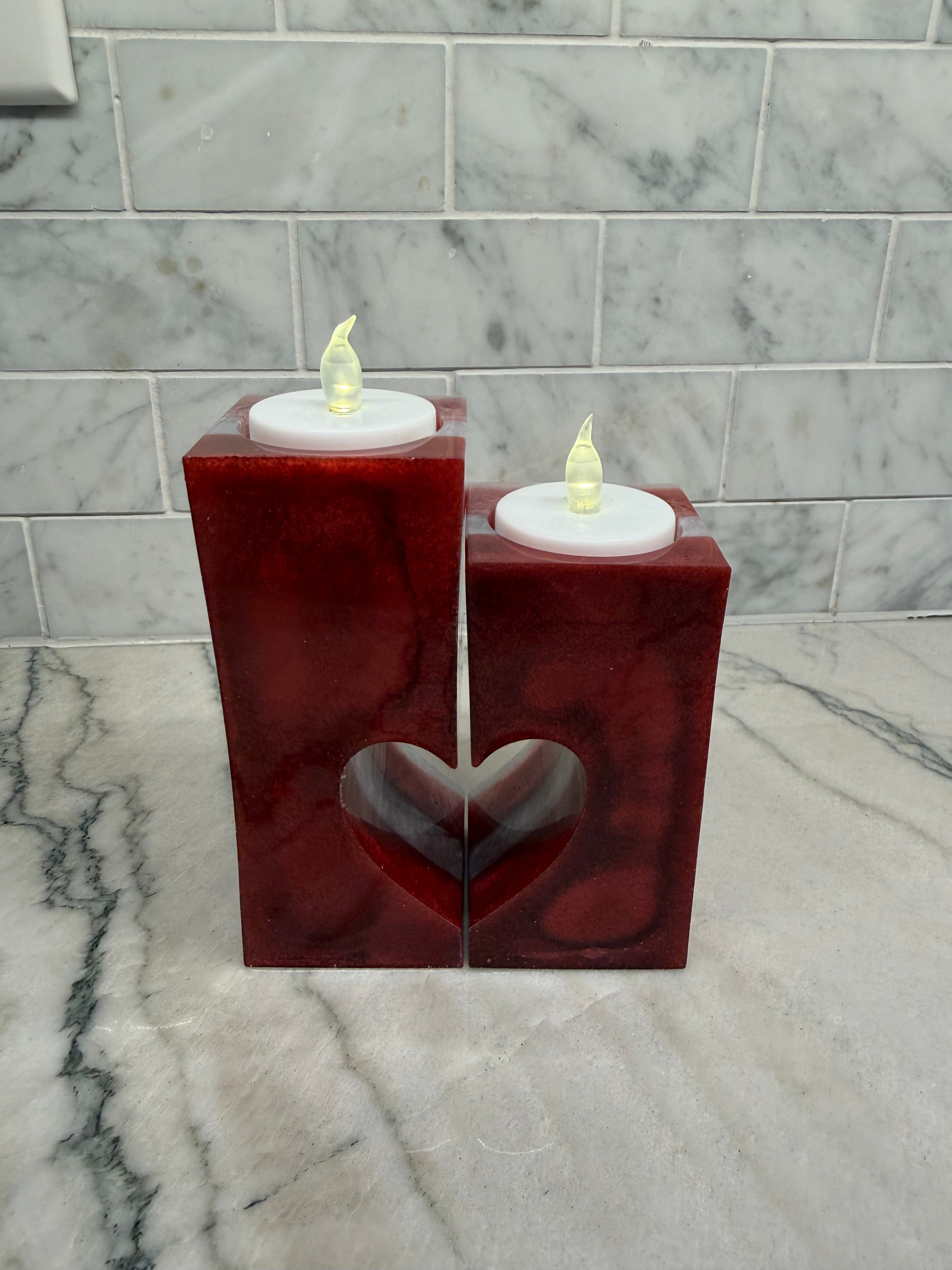 Red & White Tealight 2-Piece Set