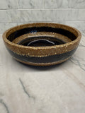 Black & Glitter Gold Resin Bowl