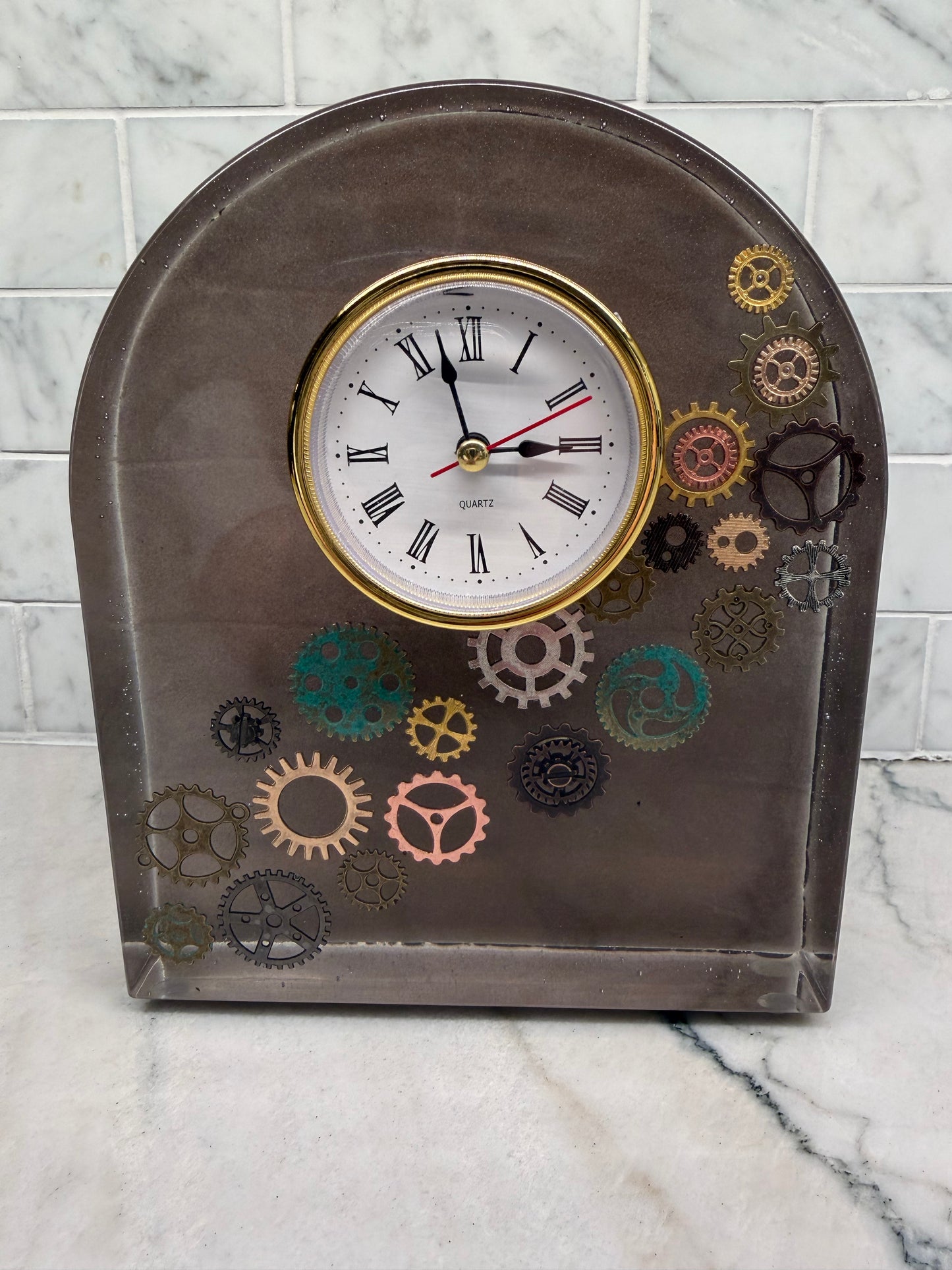 8" Arch Gear Clock