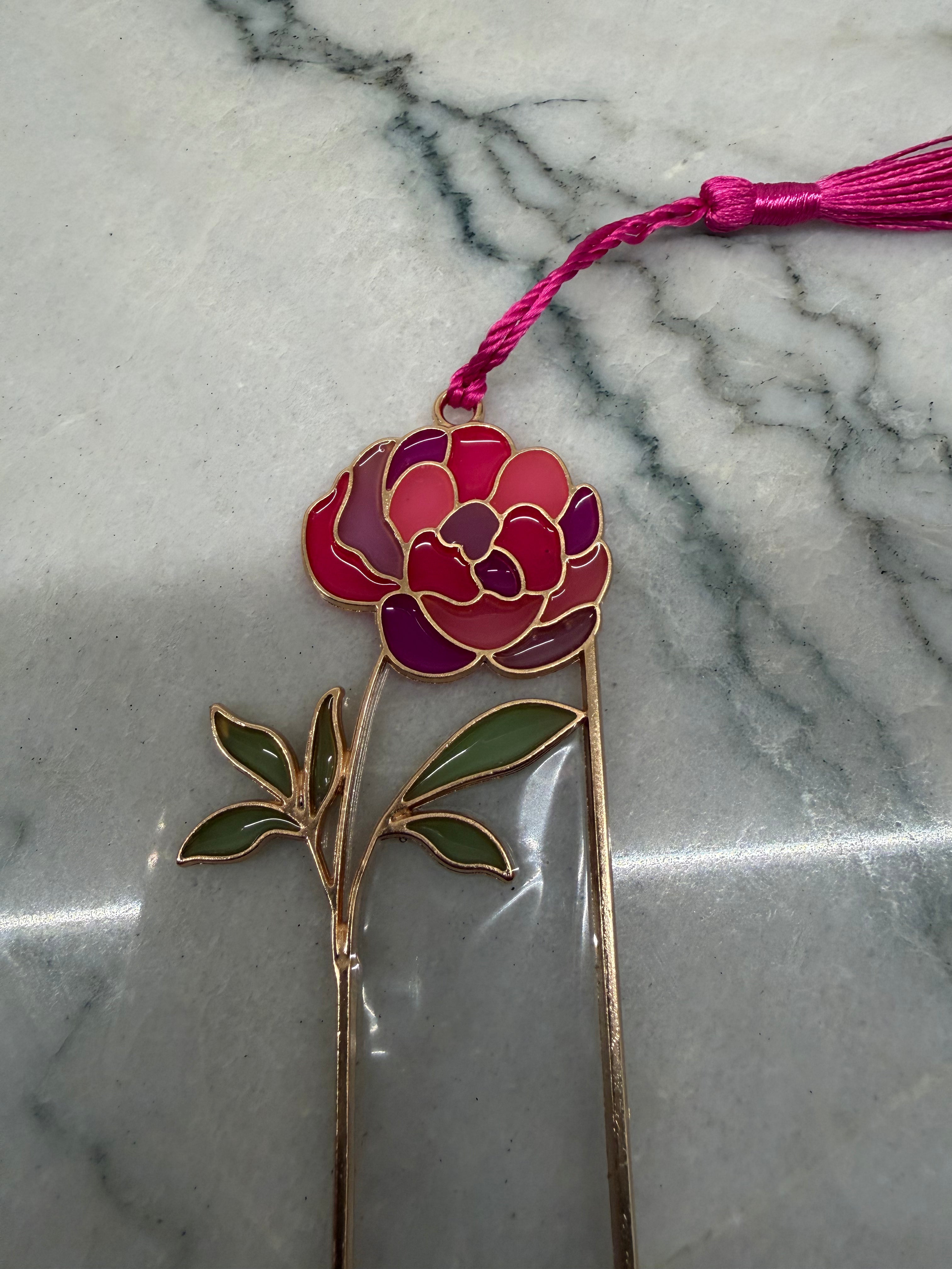 Gold Floral Stained Glass Bookmarks