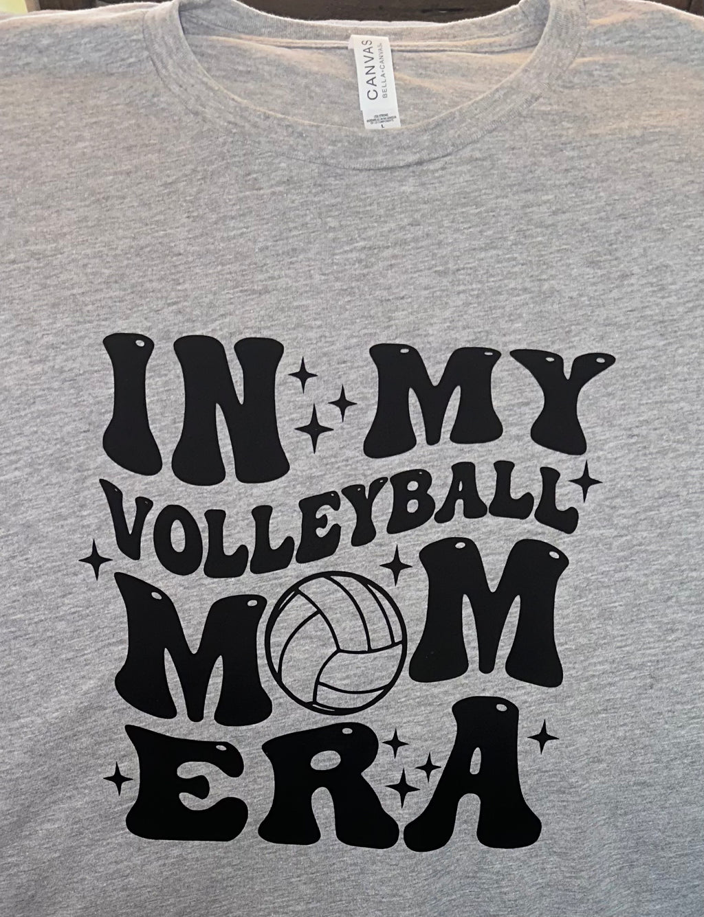 In my Volleyball Mom Era t-shirt