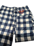 Stretchy Polyester Blue Plaid PJ Pants - Orange - ADULT