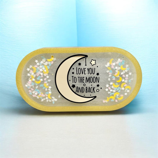 Love you to the moon and back oval tray