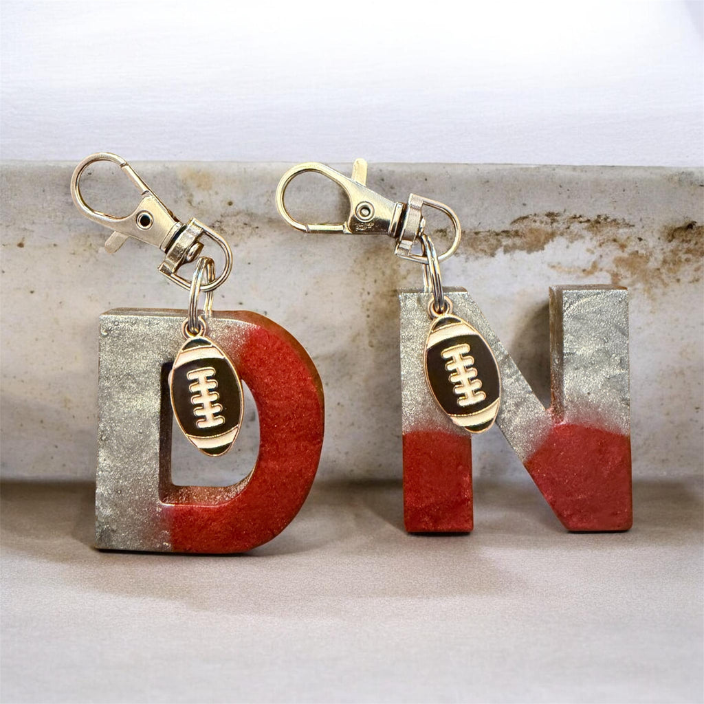 Scarlet & Grey Initial Resin Keychains (Copy)