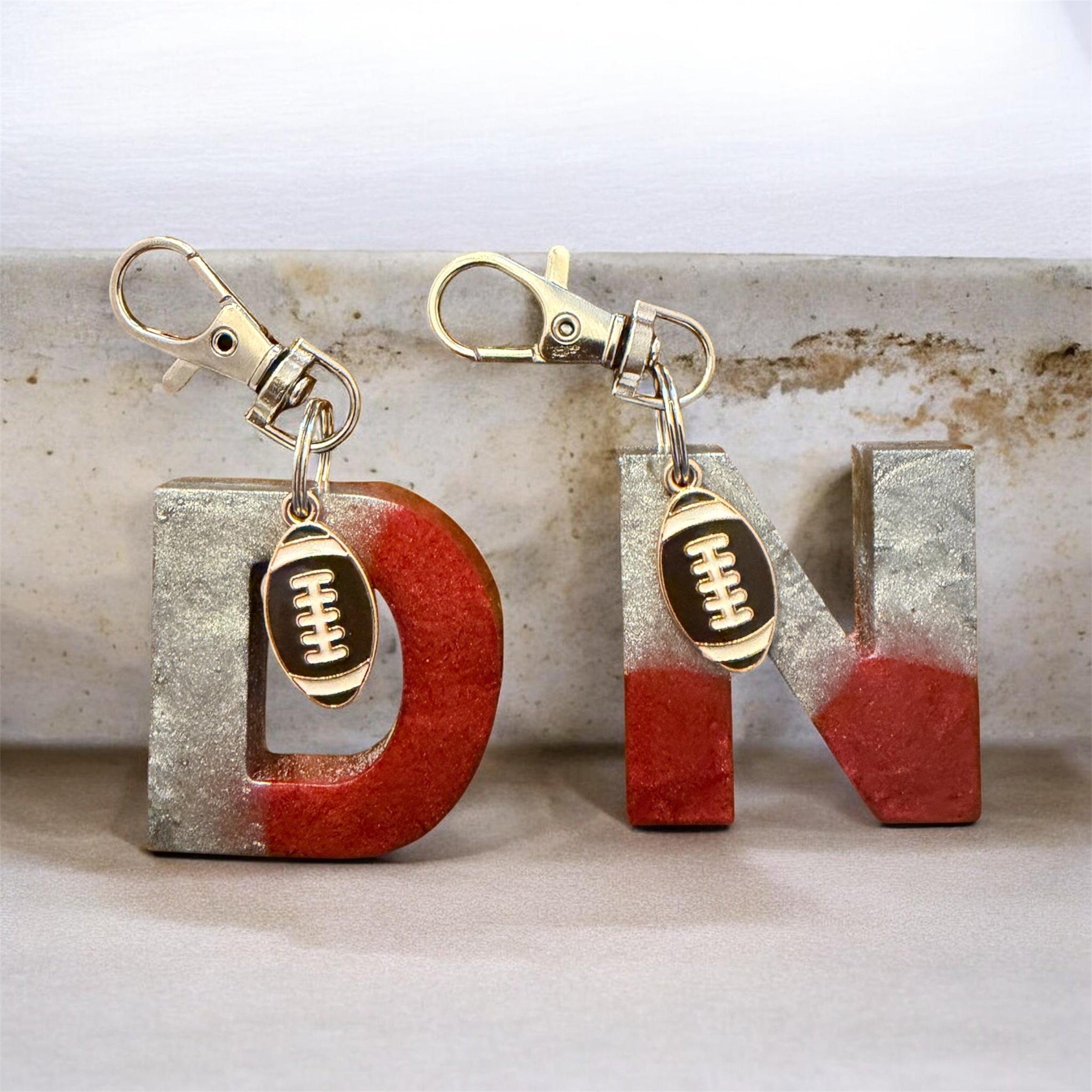 Scarlet & Grey Initial Resin Keychains (Copy)