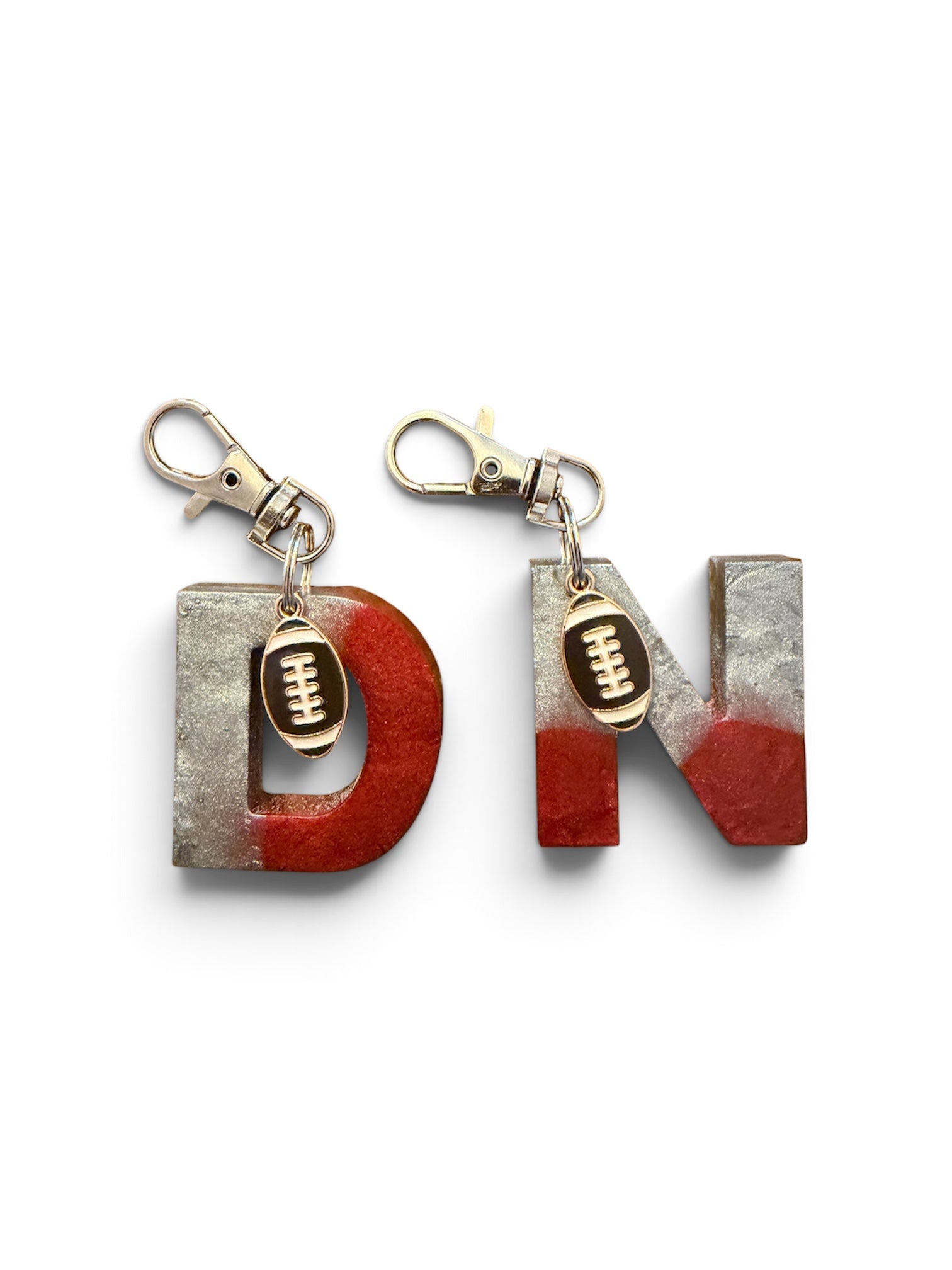 Scarlet & Grey Initial Resin Keychains (Copy)