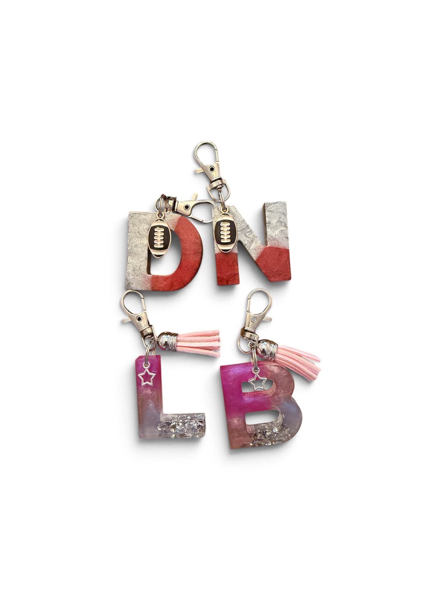 Scarlet & Grey Initial Resin Keychains (Copy)