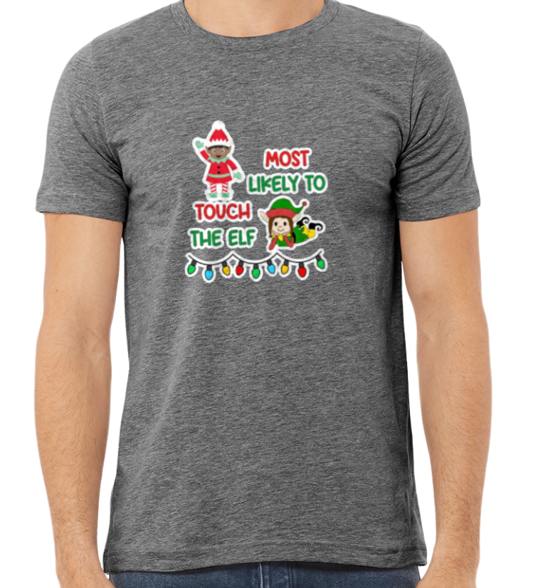 Most Likely to Christmas Shirts - Matching Family - MULTIPLE OPTIONS - ADULT GRAY