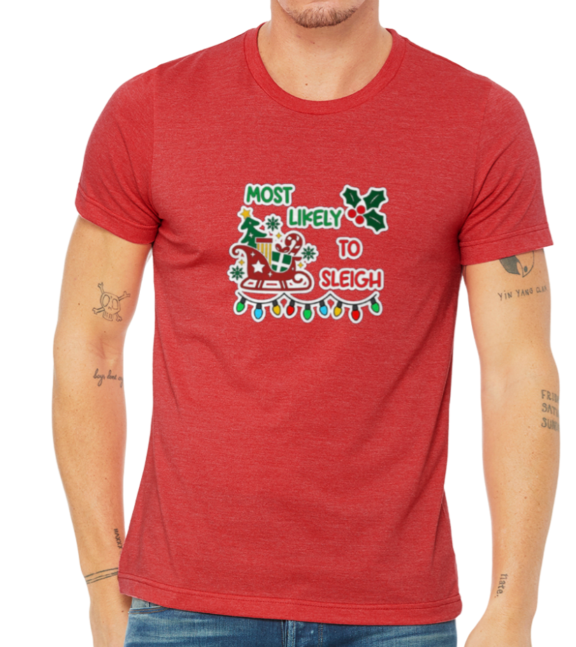 Most Likely to Christmas Shirts - Matching Family - MULTIPLE OPTIONS - ADULT RED