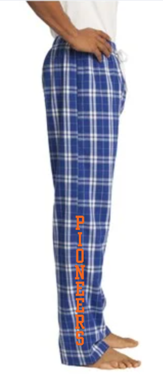 Blue Plaid PJ Pants - PIONEERS Vertical Calf