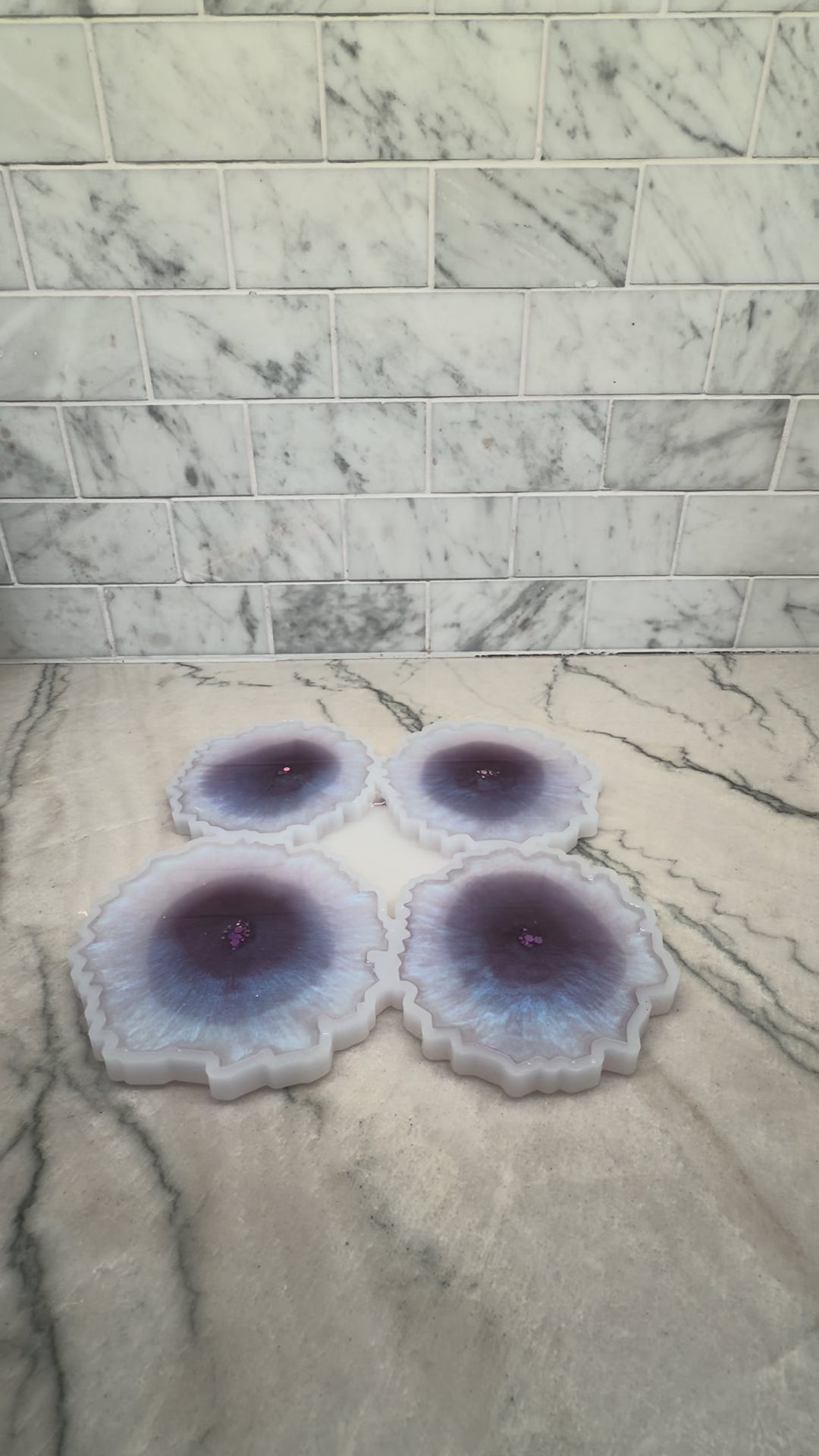 Amethyst Geode Tray & 4 Coasters