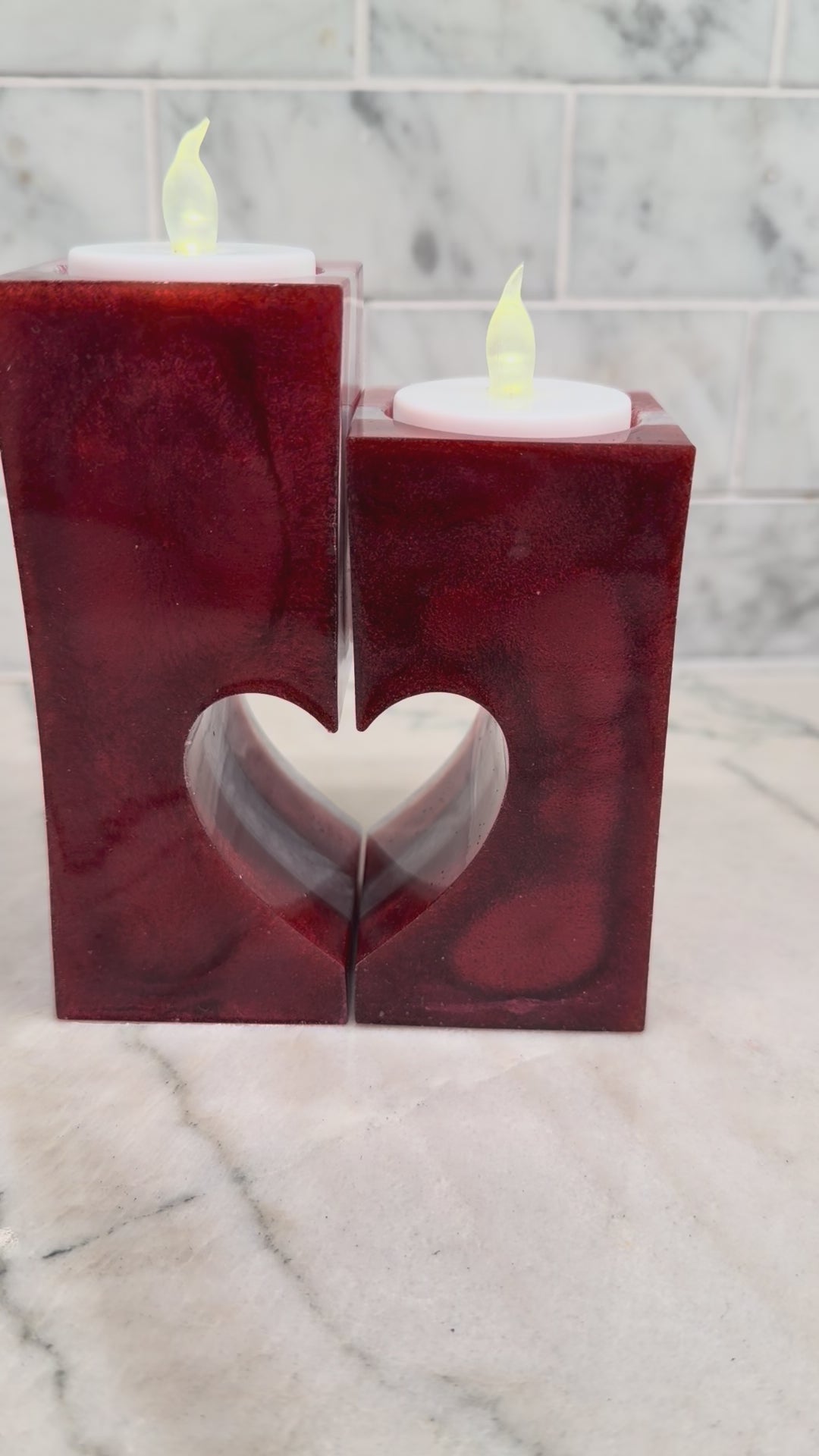 Red & White Tealight 2-Piece Set