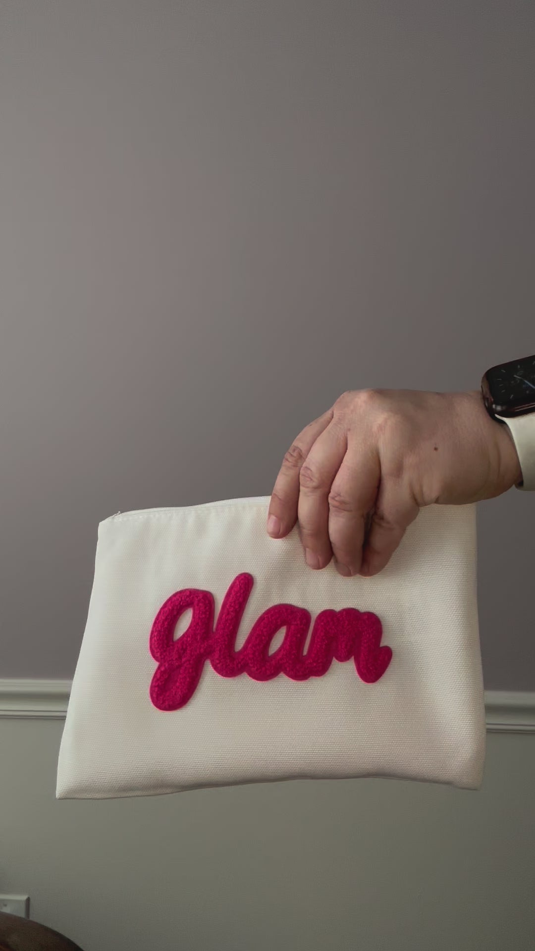 Fuzzy Glam Cosmetic Bag (double-sided)