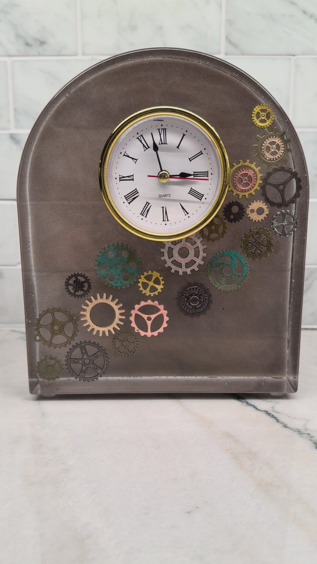 8" Arch Gear Clock