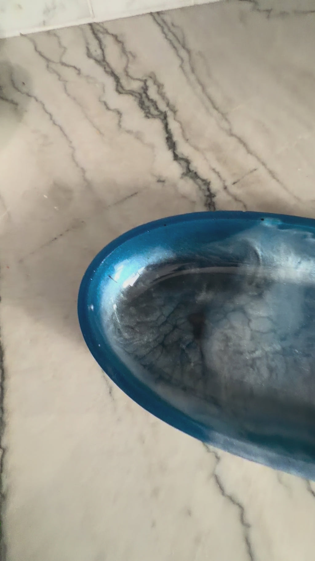Storm Hand-Poured Resin Oval Bowl