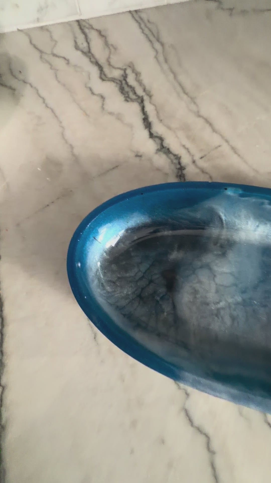 Storm Hand-Poured Resin Oval Bowl
