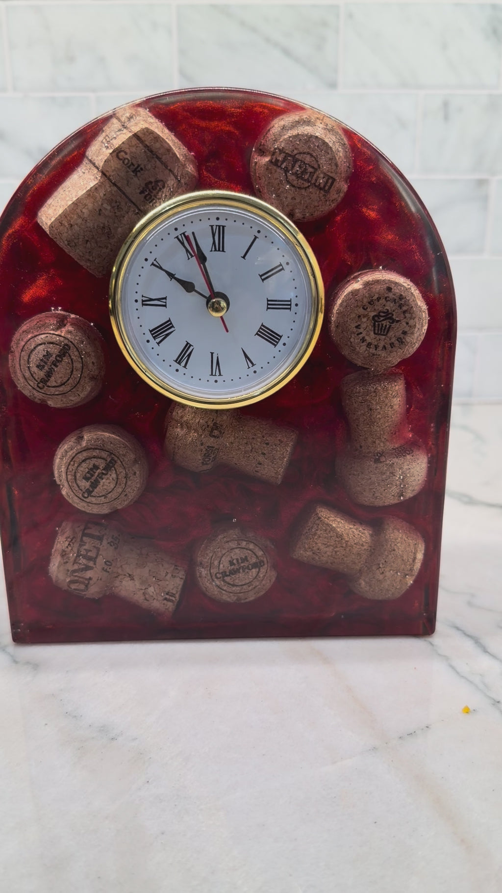 Champagne Cork Resin Clock