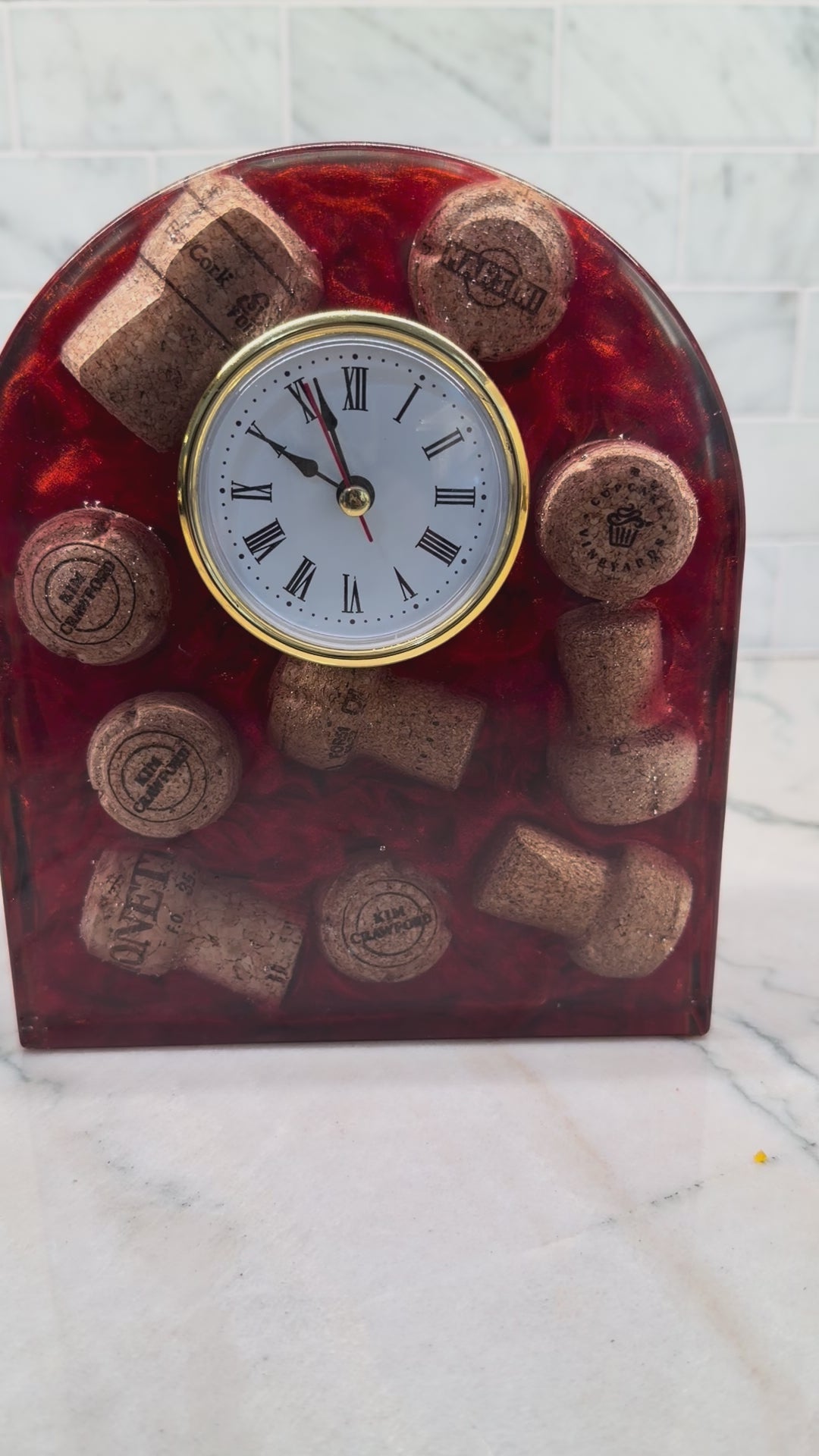 Champagne Cork Resin Clock